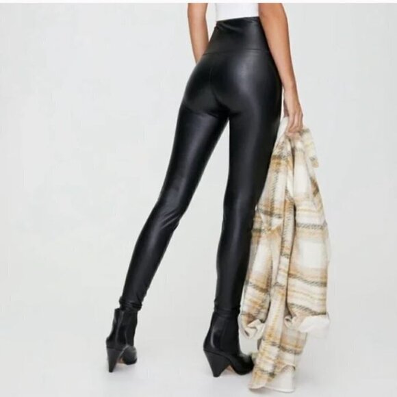WILFRED FREE Daria Black PU Skinny Ankle Leggings Pants M NEW - Picture 3 of 10